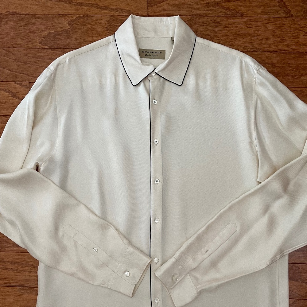 Burberry cream silk blouse